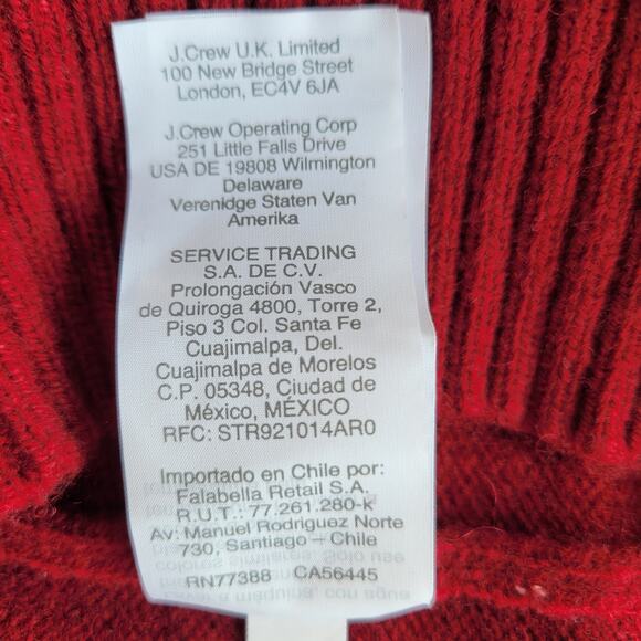 NWT J Crew Wool Blend Jeweled Crew Neck Sweater Size L Deep Red Holiday Preppy - Picture 8 of 11